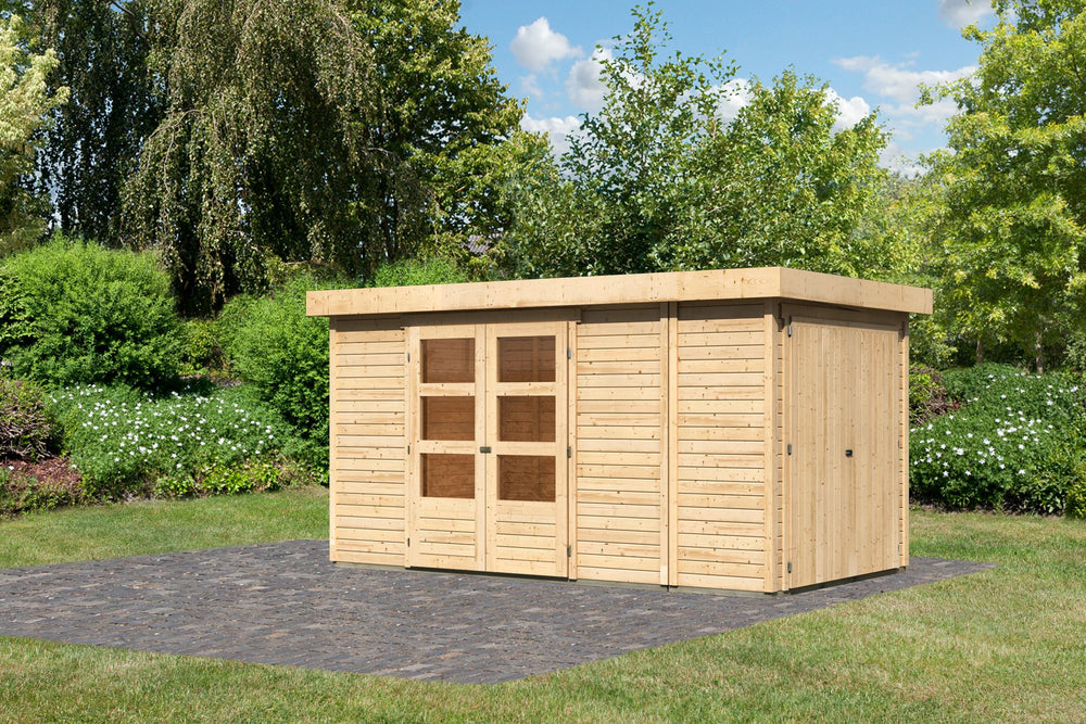 Gartenhaus Retola 5 SET Gartenhaus, naturbelassen, mit Anbauschrank