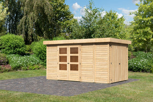 Gartenhaus Retola 5 SET Gartenhaus, naturbelassen, mit Anbauschrank