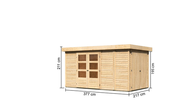 Gartenhaus Retola 5 SET Gartenhaus, naturbelassen, mit Anbauschrank
