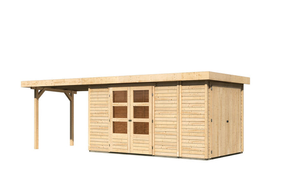 Gartenhaus Retola 5 SET Gartenhaus, naturbelassen, mit Anbauschrank