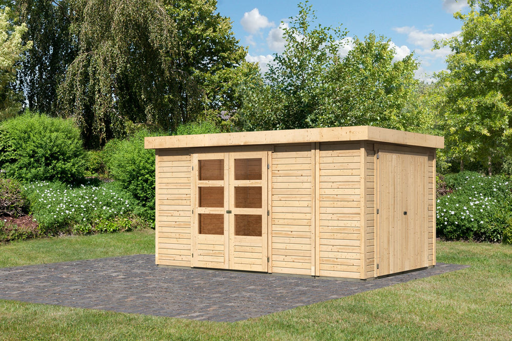 Gartenhaus Retola 6 SET Gartenhaus, naturbelassen, mit Anbauschrank