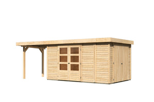 Gartenhaus Retola 6 SET Gartenhaus, naturbelassen, mit Anbauschrank