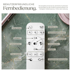 LED Deckenleuchte Storm mit Ventilator dimmbar weiss