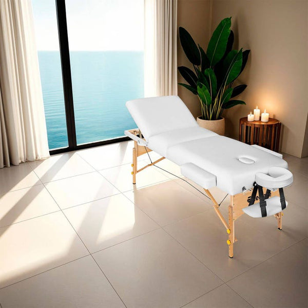 3 Zonen Massageliege weiss
