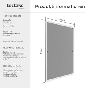 White fly screen 100 x 120 cm 