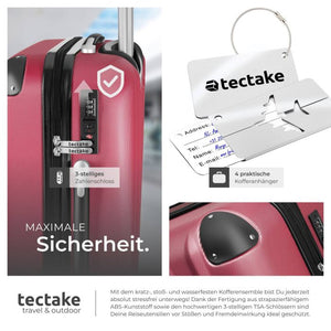 Hartschalenkoffer-Set Cleo weinrot mit Zubehör