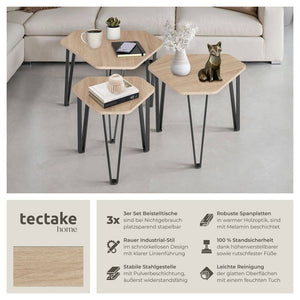 Beistelltisch-Set Torquay Industrial Holz hell, Eiche Sonoma