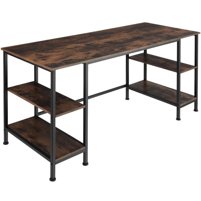 Computer-Schreibtisch Stoke Industrial Holz dunkel, rustikal