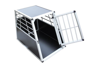 Boîte de transport XXL en aluminium pour chien, noire