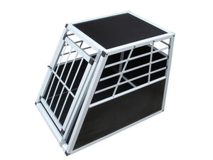Boîte de transport XXL en aluminium pour chien, noire