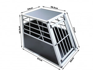Grande trasportino per cani in alluminio grigio