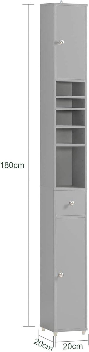 Bad Hochschrank Badschrank Badregal Hellgrau BZR34-HG