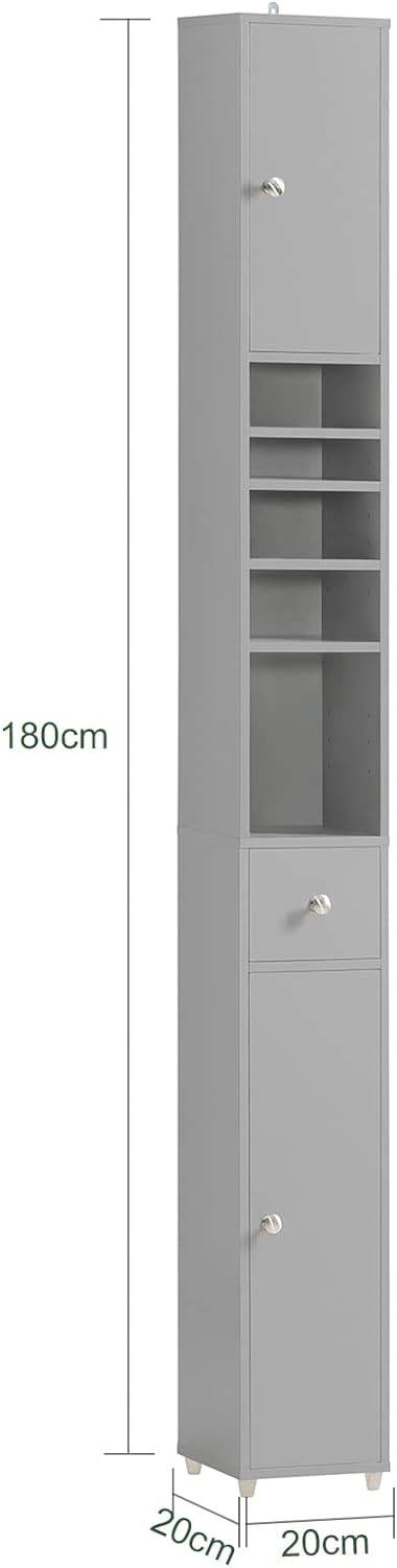Bad Hochschrank Badschrank Badregal Hellgrau BZR34-HG