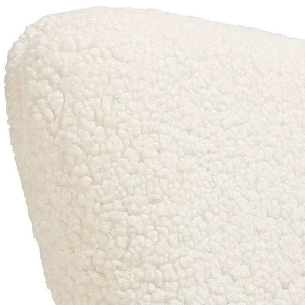 Sessel Hygge gepolstert, ergonomisch, Belastbarkeit 150 kg Bouclé creme/gold ohne Hocker