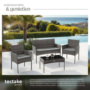 Rattan Gartenset Palese grau