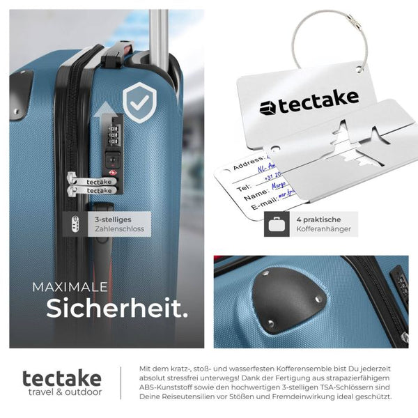 Hartschalenkoffer-Set Cleo blau mit Zubehör