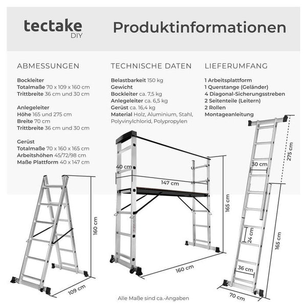 Scala multiuso, ponteggio a scala