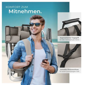 Aluminium Strandstuhl Coral beige 2er Set