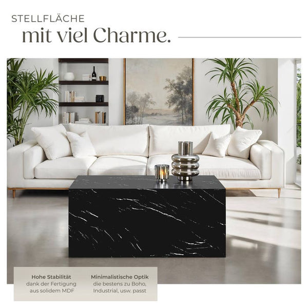 Couchtisch Lasley Marmor Optik schwarz 90 x 50 x 40 cm
