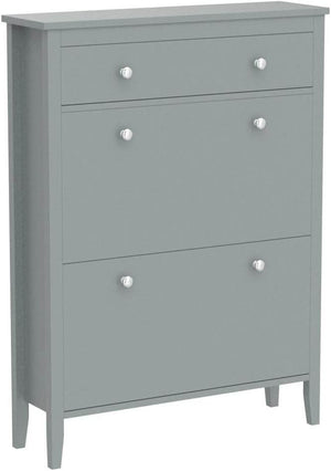 Schuhkipper | Schuhschrank mit 2 Klappen | Schuhkommode Grau | FSR89-HG