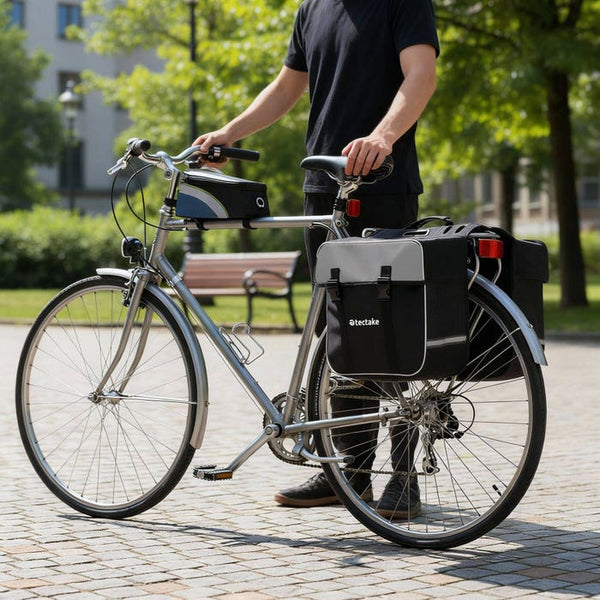 Set Fahrradtasche Georg und Fahrradrahmentasche schwarz/grün 20,5 x 10 x 10,5 cm