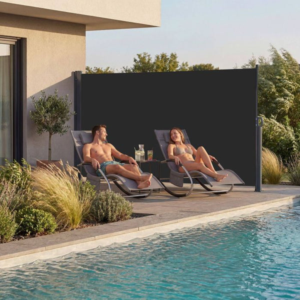 Seitenmarkise schwarz 300 x 180 cm