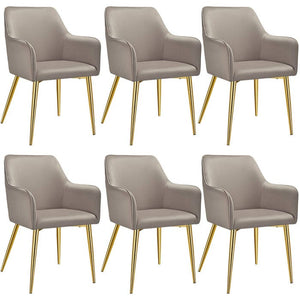 Armlehnstuhl Avane, Samtoptik, gepolstert taupe 6er Set