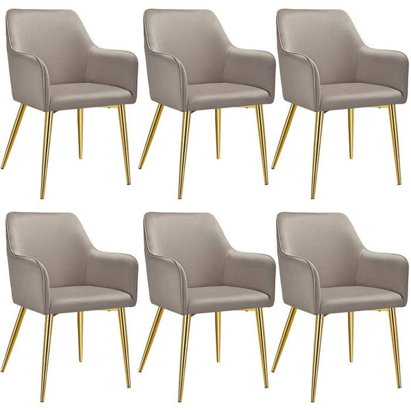 Armlehnstuhl Avane, Samtoptik, gepolstert taupe 6er Set