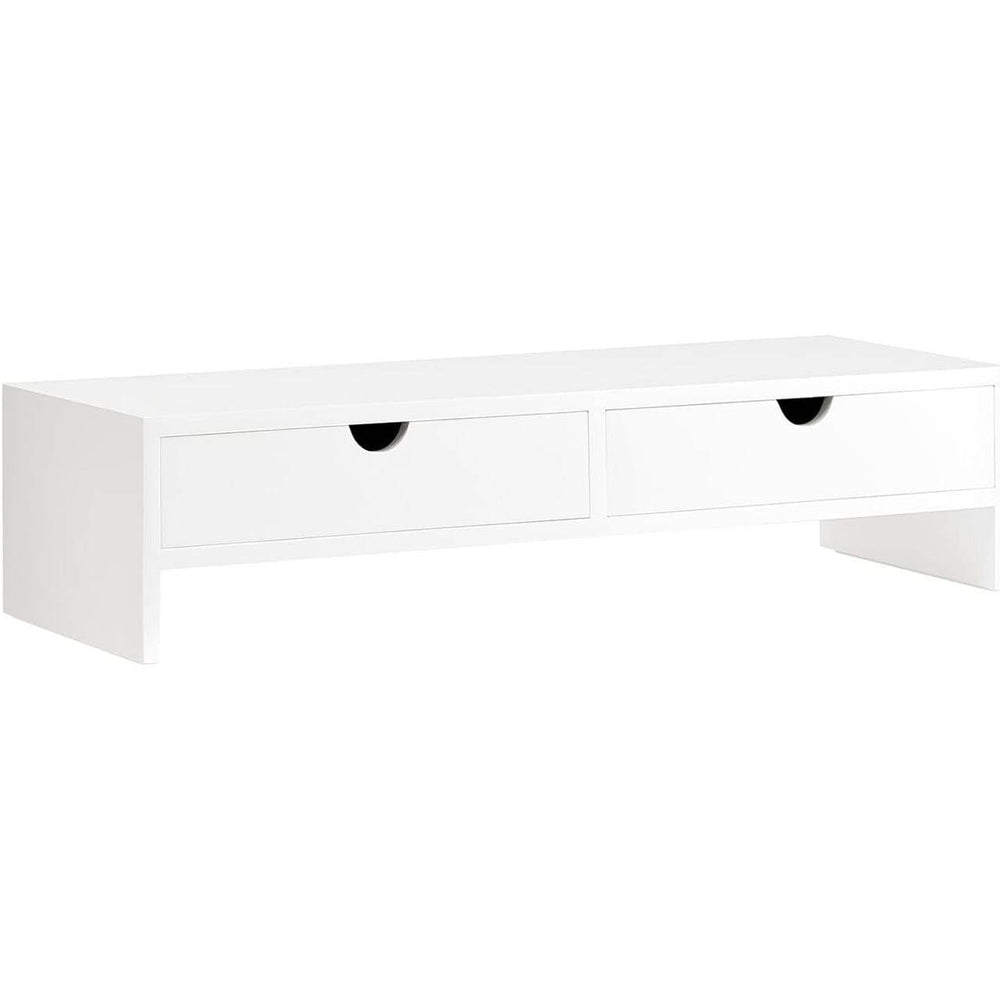 Monitorerhöhung Monitorständer mit Schubladen Weiss BBF02-W