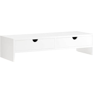 Monitorerhöhung Monitorständer mit Schubladen Weiss BBF02-W