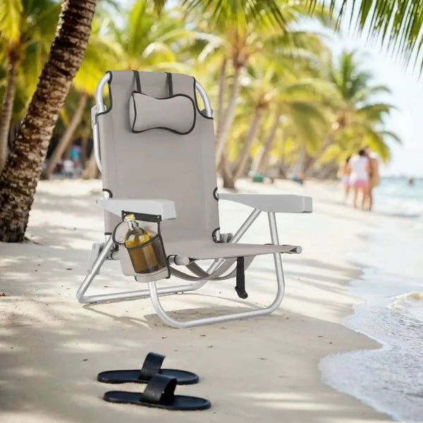 Aluminium Strandstuhl Coral beige 2er Set