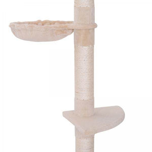 Katzenbaum Kratzbaum Katzenkratzbaum mit Sisalsäulen höhenverstellbar Beige