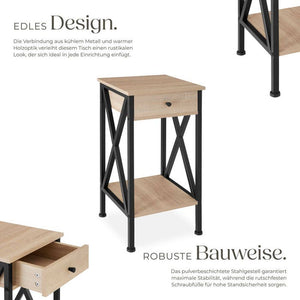 Beistelltisch Dayton 35x35x70,5cm Industrial Holz hell, Eiche Sonoma