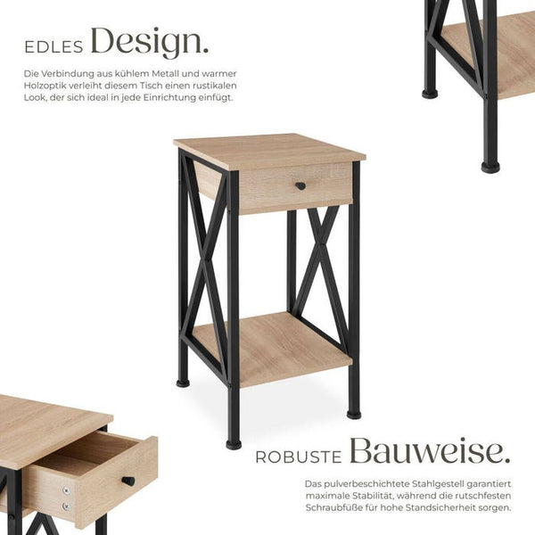 Beistelltisch Dayton 35x35x70,5cm Industrial Holz hell, Eiche Sonoma