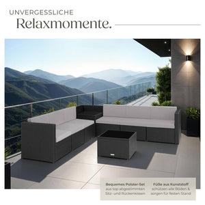 Rattan Lounge Verona schwarz