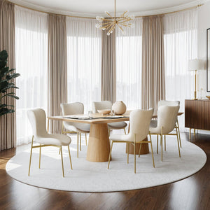Polsterstuhl Tessa Samt beige/gold 6er Set