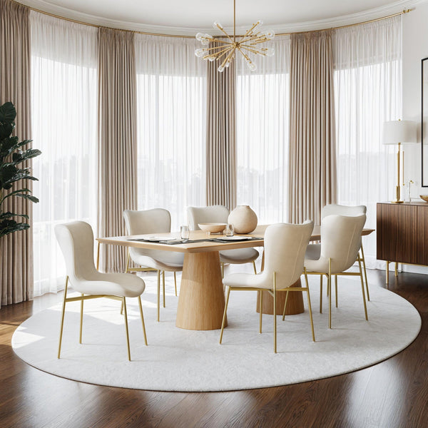 Polsterstuhl Tessa Samt beige/gold 6er Set