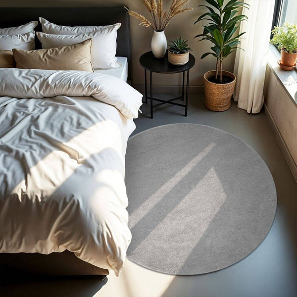 Tapis à poils courts Soft Zone gris Ø 120 cm 