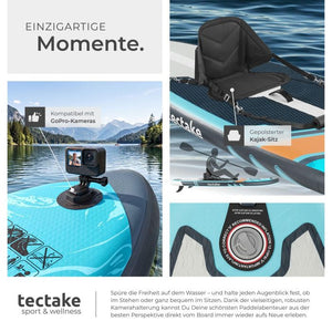 Stand-Up Paddle Board 2in1 Palagios türkis/orange 320 cm mit Kamerahalterung