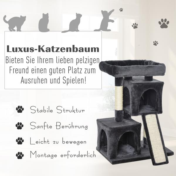 Kratzbaum Katzenkratzbaum mit Sisalsäulen Katzenbaum Dunkelgrau