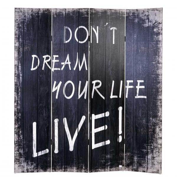 Foto-Paravent Vintage, Paravent Raumteiler Trennwand ~ 180x160cm, Spruch