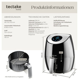 Heissluftfritteuse Mitch 3,6 l
