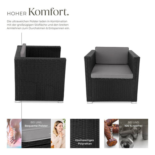 Rattansessel Lignano schwarz