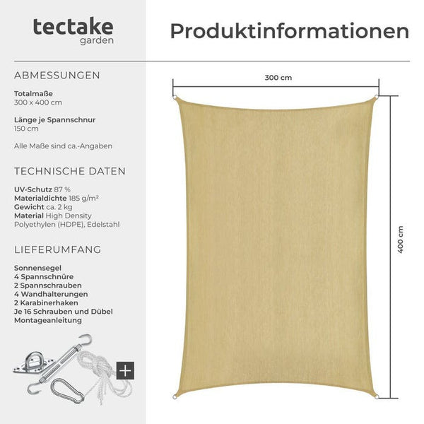 Sonnensegel Sunny Sand 3 x 4 m