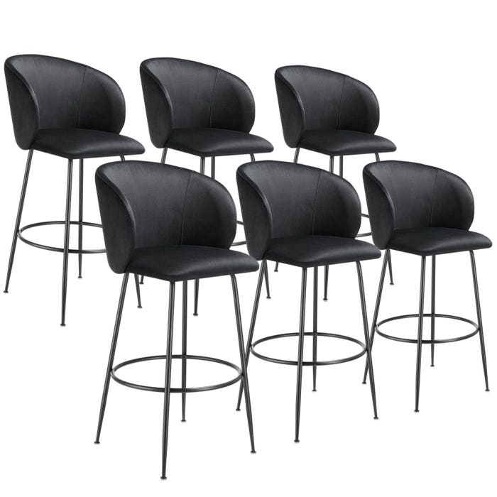 Barstuhl Luana schwarz/schwarz 6er Set
