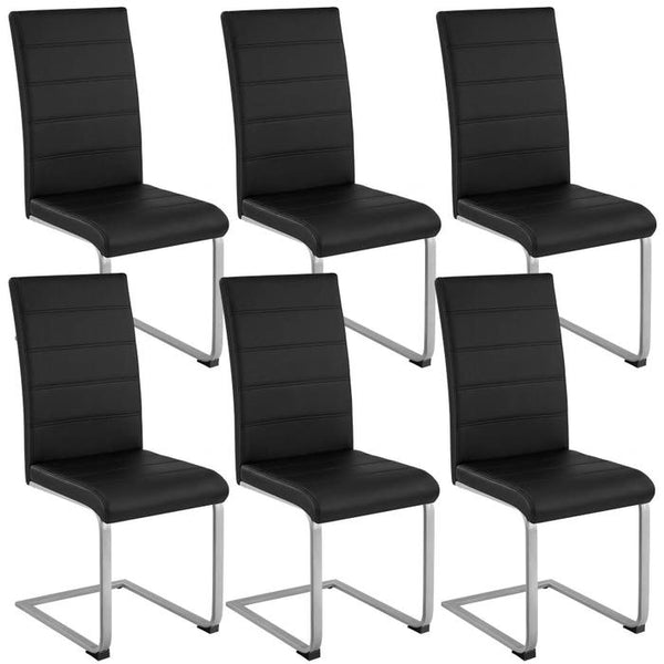 Set Schwingstuhl Bettina schwarz 6er Set