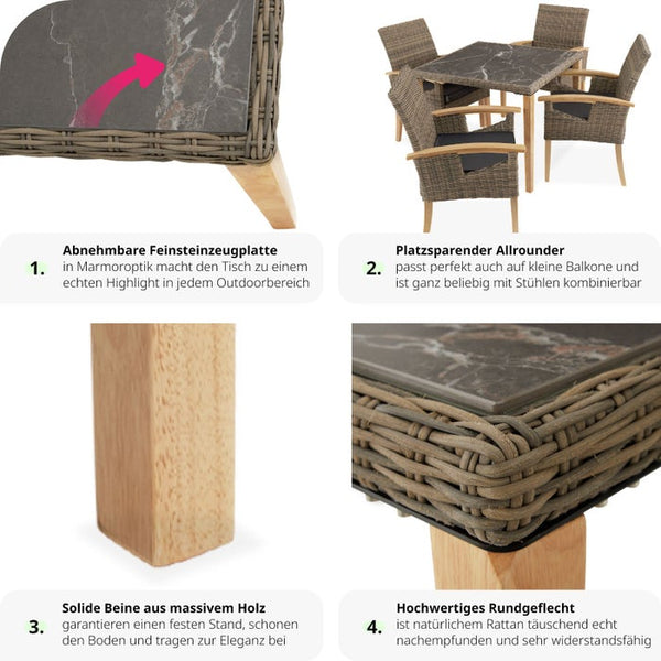 Rattan Tisch Tarent natur
