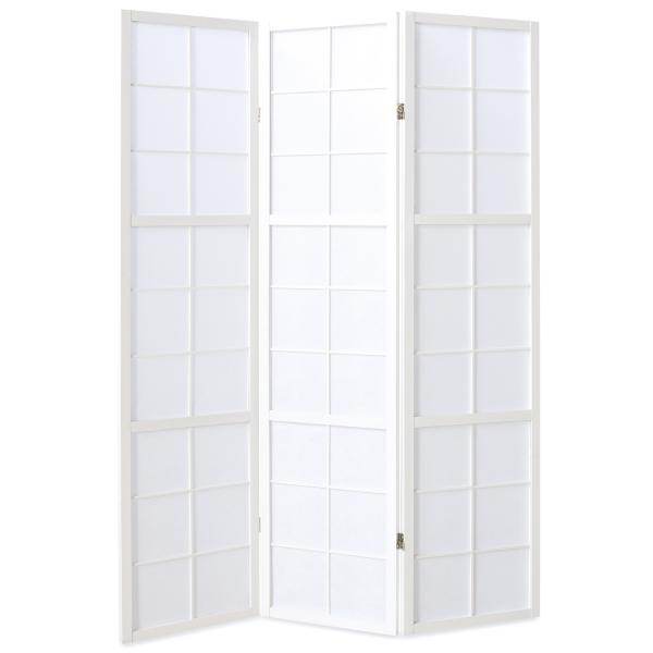 3 fach Holz Paravent Raumteiler 8034 weiss