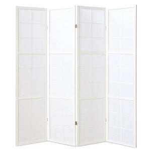 4 fach Holz Paravent Raumteiler weiss