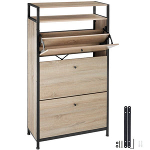 Schuhschrank Braddock Industrial Holz hell, Eiche Sonoma 61 cm